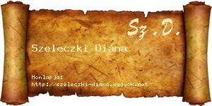 Szeleczki Diána névjegykártya