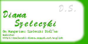 diana szeleczki business card